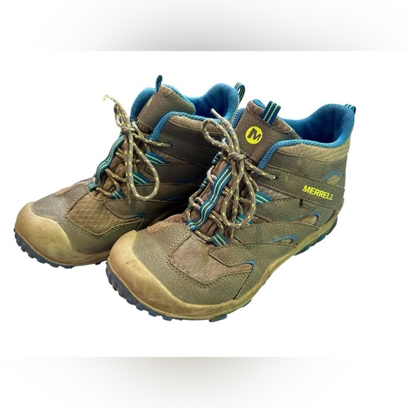 Merrell Chameleon 7 Access MID WTRPF Hiking Boot, Grey/Blue, 5.5 Unisex Big Kid‌ - Picture 2 of 9